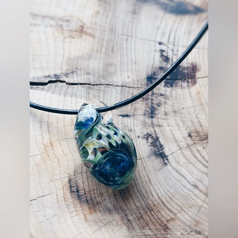 OOAK Artisan Borosilicate "Galaxy" Vortex Pendant - Adjustable Art - Picture 9 of 16